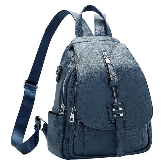 5927 Leather Backpack Purse Convertible Crossbody Shoulder Bag with Buckle main image 4